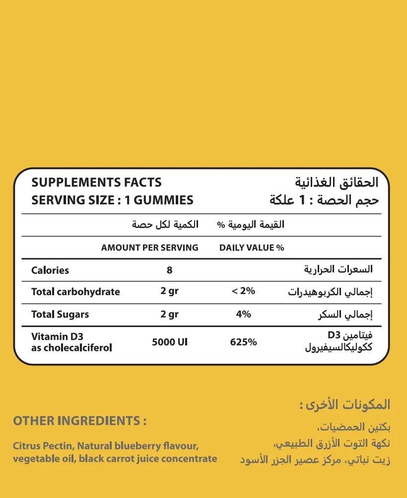 Vitamine D3 5000 UI Gummies