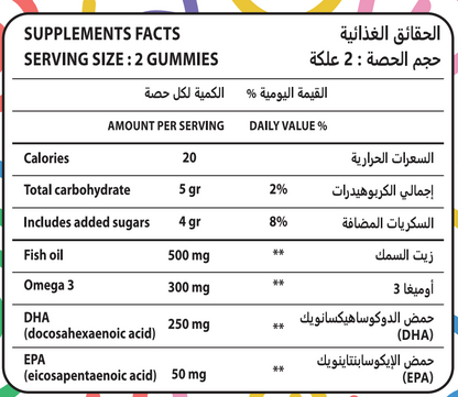 Kids Omega 3 DHA 250mg Gummies - CHEKS
