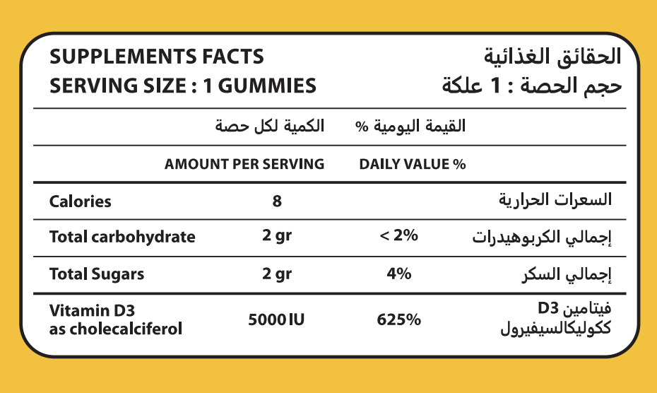 Vitamin D3 5000 UI Gummies - CHEKS