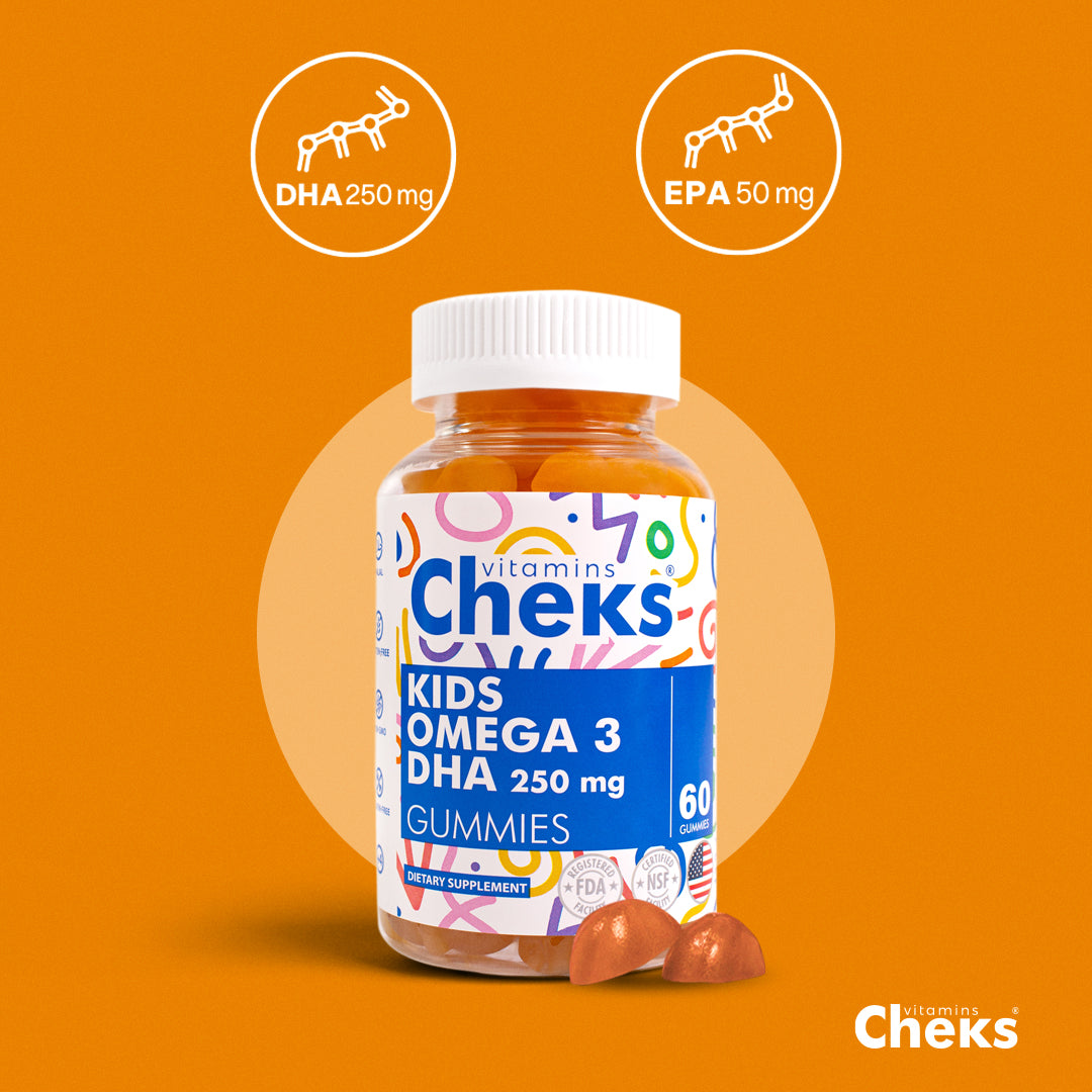 Kids Omega 3 DHA 250mg Gummies - CHEKS